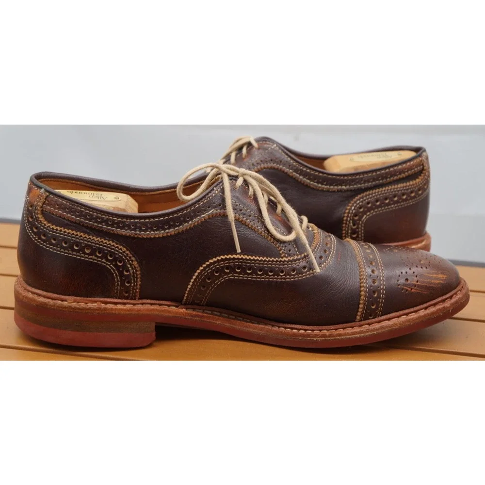 Allen Edmonds STRANDMOK Cap Toe Oxford Shoes w Dainite Rubber Sole Mens 10 D